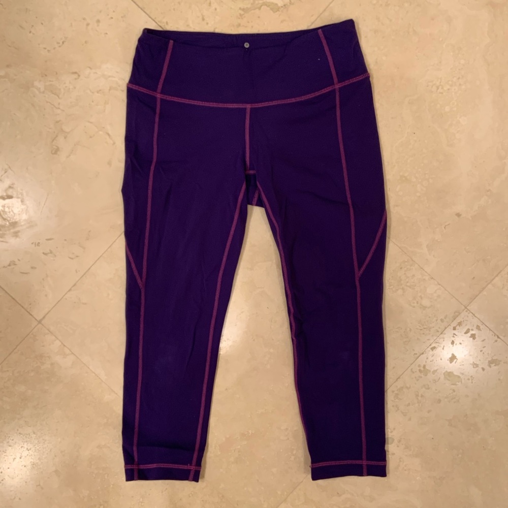Purple Athleta crop leggings, size S